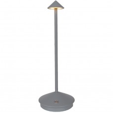 Επαναφορτιζόμενο Πορτατίφ LED 3W Θερμό Φως Dimmable Αλουμινίου Γκρι 3031